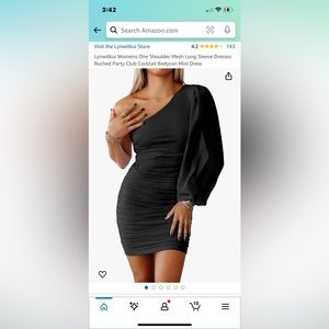 black mini ruched mini dress